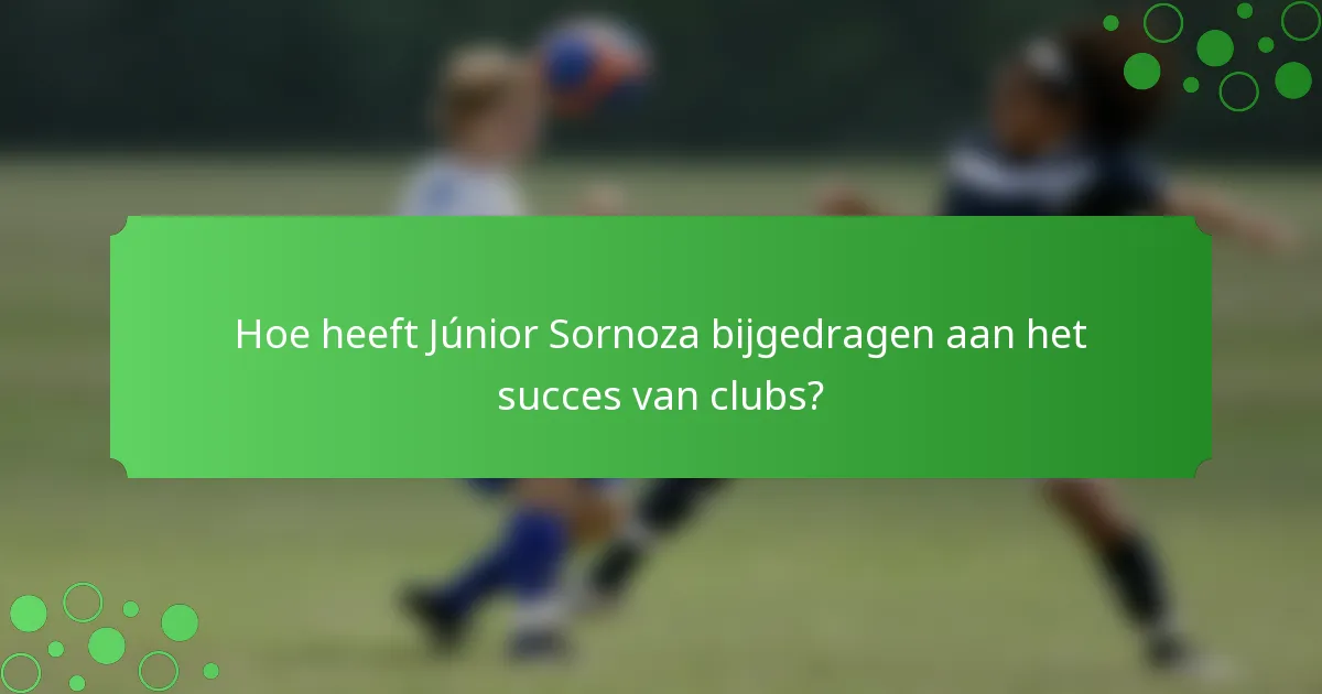 Hoe heeft Júnior Sornoza bijgedragen aan het succes van clubs?