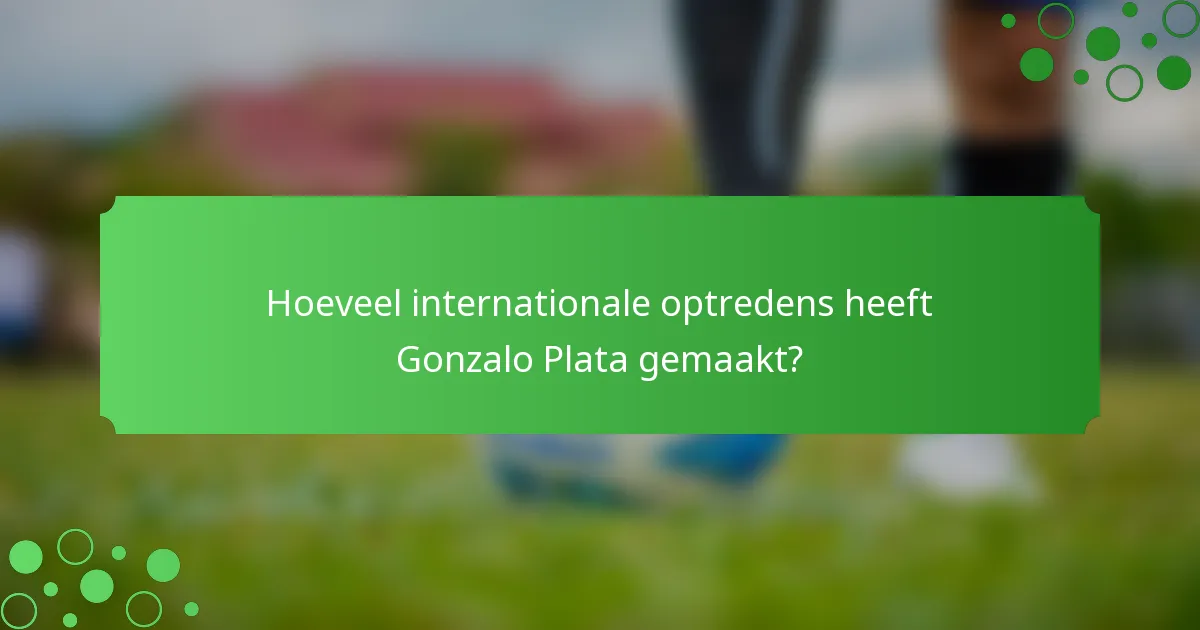 Hoeveel internationale optredens heeft Gonzalo Plata gemaakt?