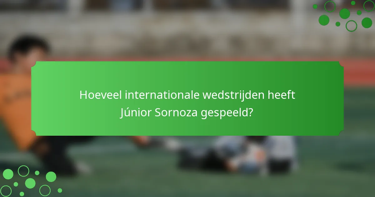 Hoeveel internationale wedstrijden heeft Júnior Sornoza gespeeld?