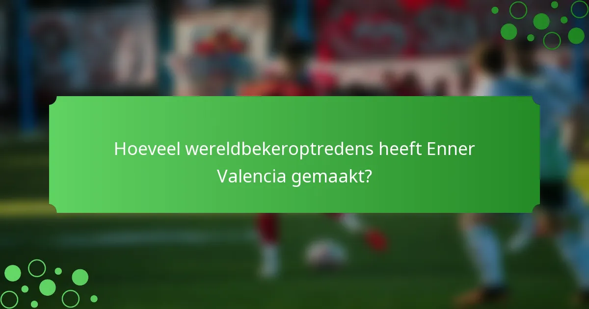 Hoeveel wereldbekeroptredens heeft Enner Valencia gemaakt?