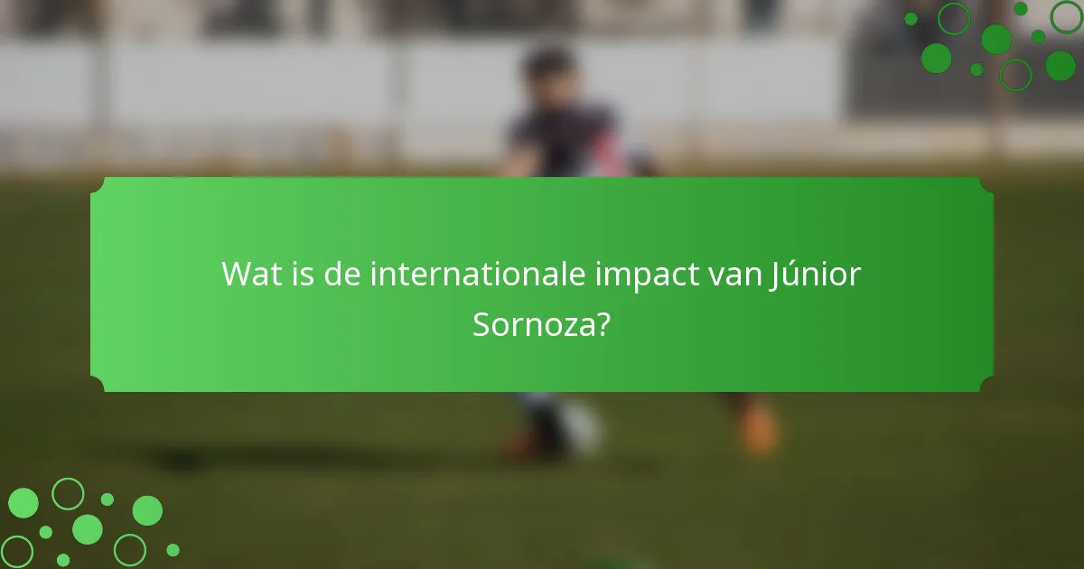 Wat is de internationale impact van Júnior Sornoza?